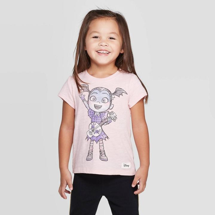 Petitetoddler Girls' Disney Vampirina Short Sleeve T-shirt - Light Pink 2t, Girl's, Purple