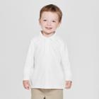 Toddler Boys' Long Sleeve Interlock Uniform Polo Shirt - Cat & Jack White