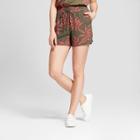 Women's 4 Printed Crepe Shorts - A New Day Olive Xxs, Green
