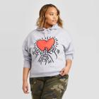 Women's Keith Haring Plus Size Sweatshirt (juniors') - Gray 1x, Women's,