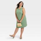 Women's Plus Size Muscle Tank Dress - A New Day Green