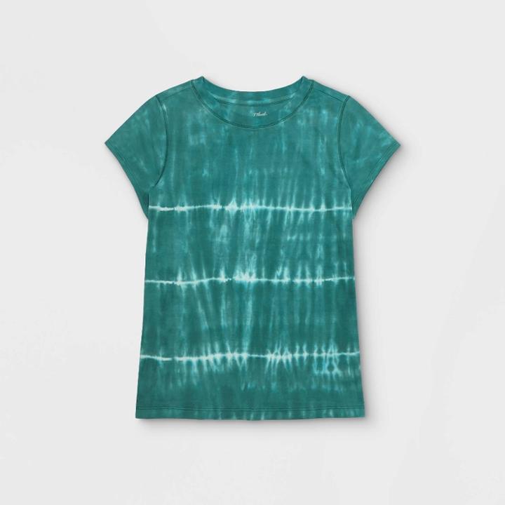 Women's Short Sleeve Tie-dye T-shirt - Universal Thread Teal Xs, Women's, Blue