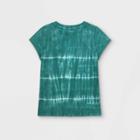 Women's Short Sleeve Tie-dye T-shirt - Universal Thread Teal Xs, Women's, Blue