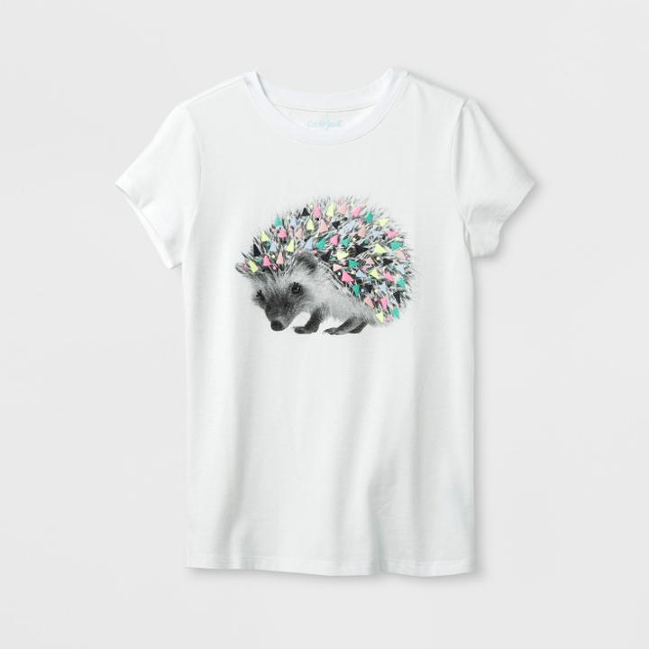 Girls' Short Sleeve Hedgehog Graphic T-shirt - Cat & Jack White