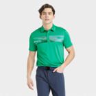 Men's Chest Striped Polo Shirt - All In Motion Green