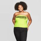 Mighty Fine Women's Polaroid Plus Size Graphic Tube Top - (juniors') - Neon Green
