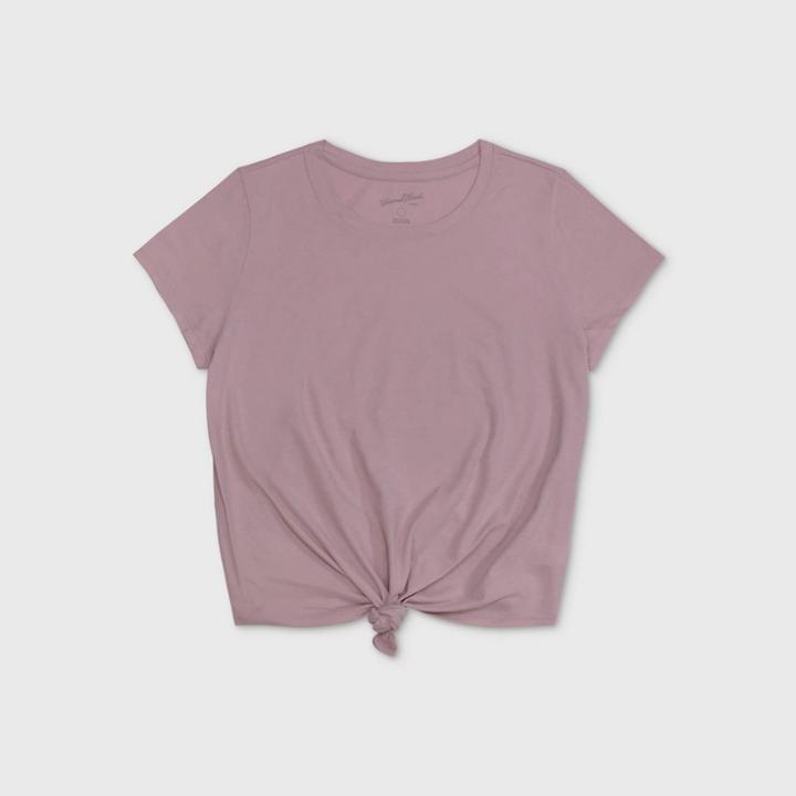 Women's Plus Size Short Sleeve Knit Front T-shirt - Universal Thread Pink 1x, Women's,