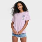 Doe. Women's Sunshine Please Short Sleeve Graphic T-shirt - Lavender Xxl, Purple/yellow