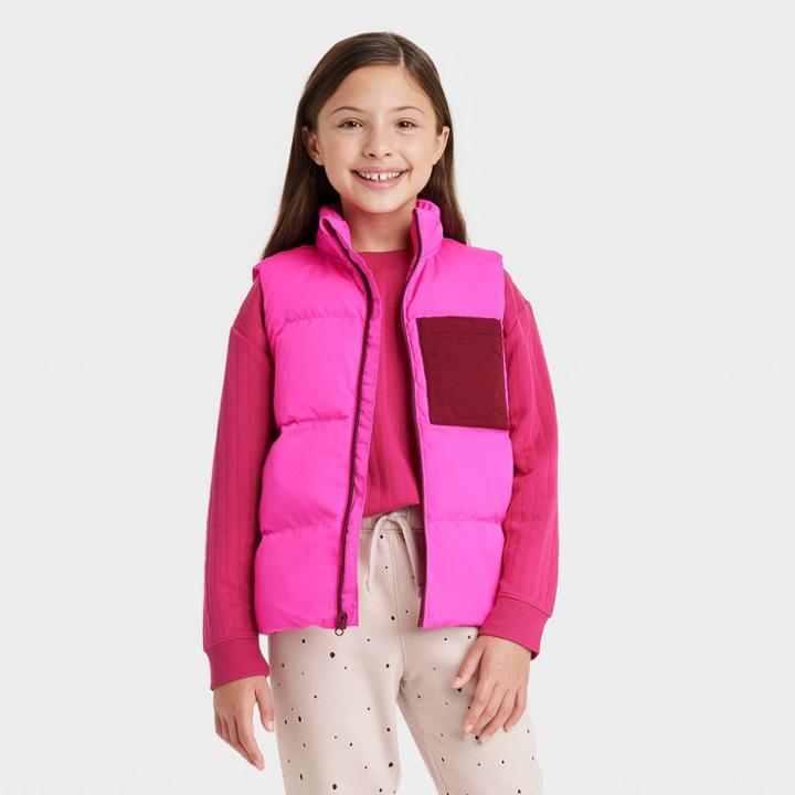 Kids' Puffer Vest - Cat & Jack Pink