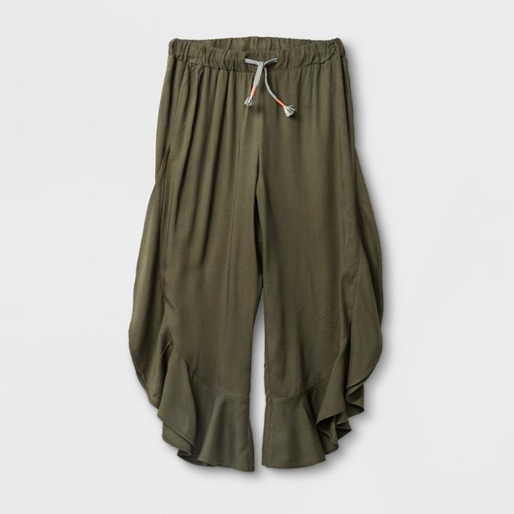 Girls' Crop Pants Large Ruffle - Cat & Jack Palm Tree