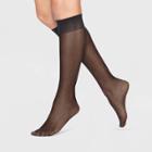 L'eggs Women's Extended Size Everyday Knee High 8pk Pantyhose - Black
