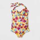 Women's Plus Size Floral One Piece Swimsuit - Genuine Kids From Oshkosh Yellow