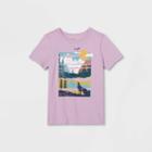 Kids' Adaptive Short Sleeve 'outdoor' Graphic T-shirt - Cat & Jack Dusty Lilac Purple
