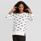Grayson Threads Women's Halloween Bat Graphic Pullover Sweatshirt - White