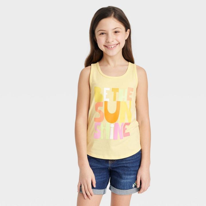 Girls' Graphic Tank Top - Cat & Jack Light Yellow