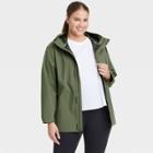 Women's Plus Size Waterproof Rain Jacket - All In Motion Olive Green