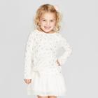 Toddler Girls' Foil T-shirt - Cat & Jack Cream