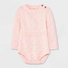 Baby Girls' Blush Bobble Sweater Romper - Cat & Jack Light Pink Newborn