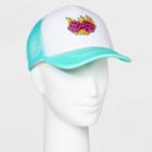 No Brand Flaming Dice Trucker Hat - White/mint Green