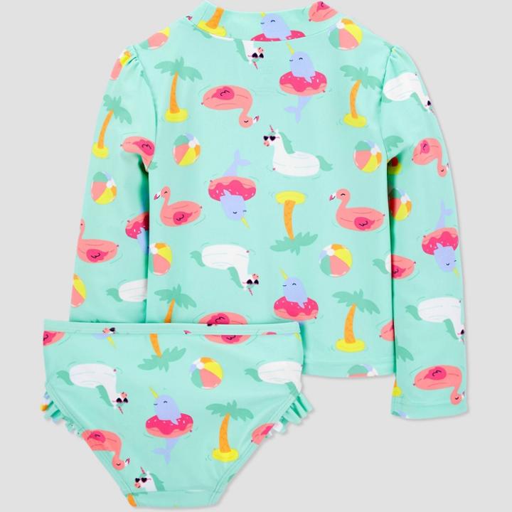 Toddler Girls' Pool Floatie Rash Guard Set - Just One You Made By Carter's Aqua