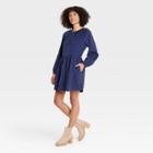 Women's Balloon Long Sleeve Corduroy Shift Dress - Universal Thread Navy Blue