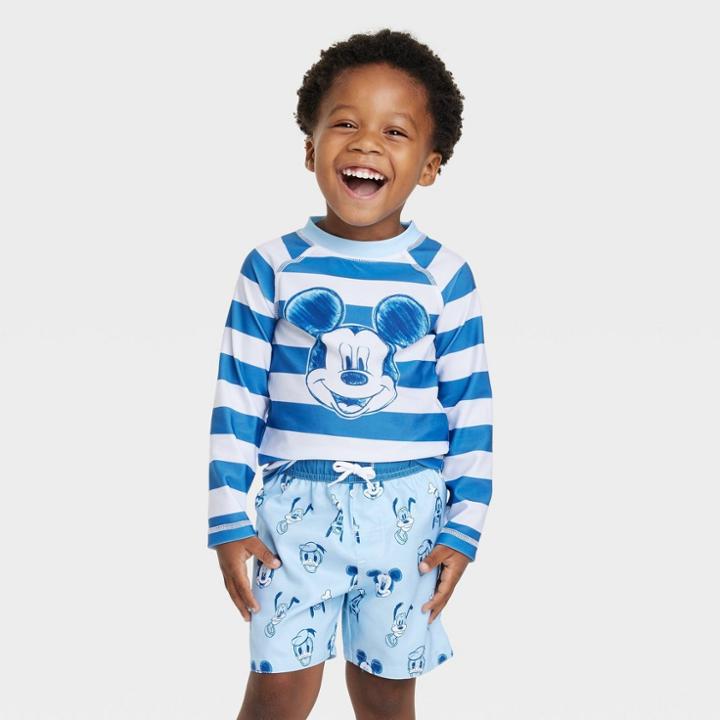 Toddler Boys' Mickey Mouse 2pc Rash Guard