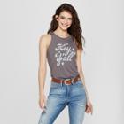 Women's Hey Ya'll Graphic Tank Top - Awake Charcoal M, Size: