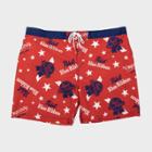 Men's Big & Tall 8.5 Pabst Blue Ribbon Elastic Board Swim Shorts - Red