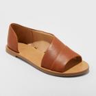 Women's Lissa Wide Width Asymmetrical Slide Sandals - Universal Thread Cognac (red) 6w,