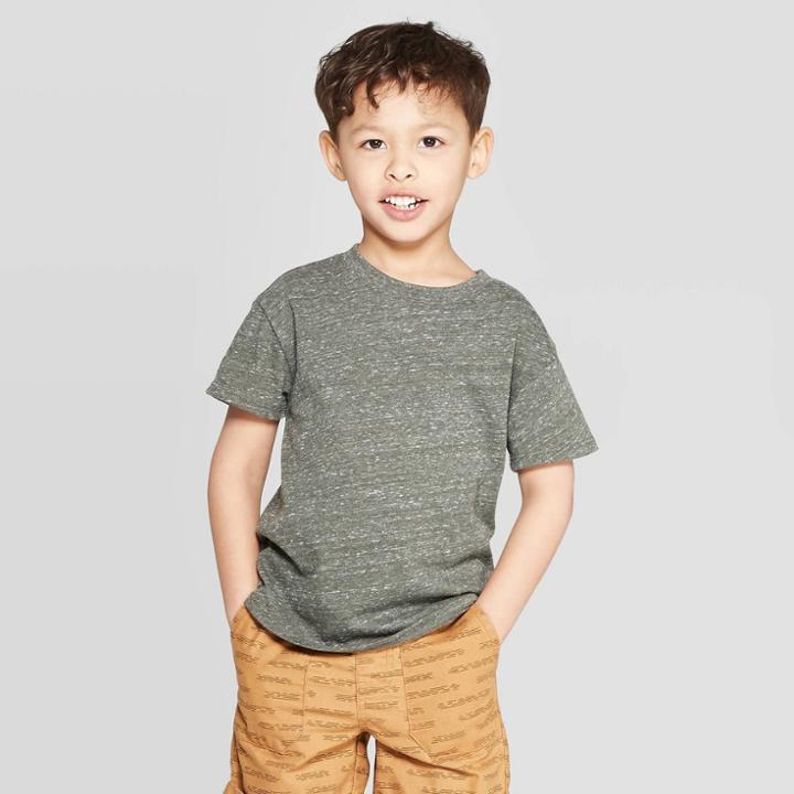 Toddler Boys' Specialty Jersey Drop Shoulder T-shirt - Cat & Jack Olive 3t, Boy's, Green