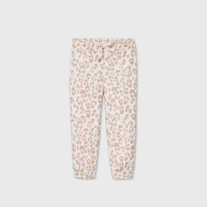 Grayson Mini Toddler Girls' Leopard Jogger Pants - Cream
