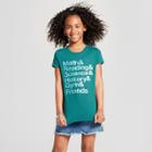 Girls' Short Sleeve Math & Reading Graphic T-shirt - Cat & Jack Green