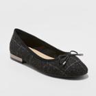 Women's Annalyn Microsuede Bow Ballet Flats - A New Day Black