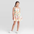 Girls' Button-front Floral Dress - Cat & Jack Pink