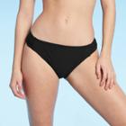 Women's Shirred Side Scoop Bikini Bottom - Sea Angel Black S, Women's,