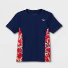 Speedo Girls' Watermelon Print Short Sleeve Rash Guard Swim Shirt - Navy