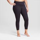 Target Plus Size Women's Plus Premium Lightweight High-waisted Scalloped Leggings - Joylab Black