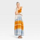 Women's Sleeveless A-line Dress - Knox Rose Yellow Tie-dye
