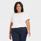 Women's Plus Size Short Sleeve T-shirt - Ava & Viv White