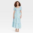 Women's Floral Print Wrap Maxi Skirt - Who What Wear Cream