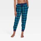 Women's Perfectly Cozy Flannel Jogger Pajama Pants - Stars Above Blue