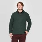 Men's Big & Tall Long Sleeve 1/4 Zip Sherpa Collar Sweater - Goodfellow & Co Forest Green 5xbt, Green Green