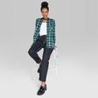 Women's Long Sleeve Hi-low Oversized Flannel Shirt - Wild Fable Green Plaid