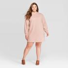 Women's Plus Size Long Sleeve Crewneck Sweater Dress - Universal Thread Brown