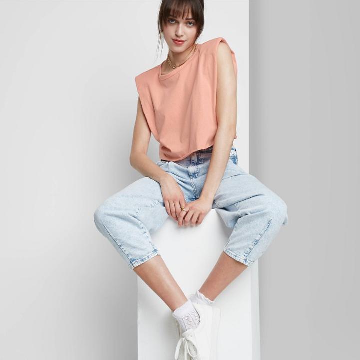 Women's Padded Muscle Tank Top - Wild Fable Pink