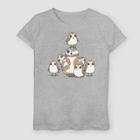 Girls' Star Wars Episode 8 Adorable And Porgs T-shirt - Gray