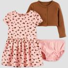 Baby Girls' 2pc Cheetah Top & Bottom Sets - Just One You Made By Carter's Peach/brown Newborn, Girl's, Brown/pink