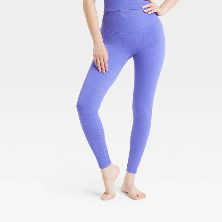 Women's Rib Seamless High-rise Leggings - All In Motion Cobalt