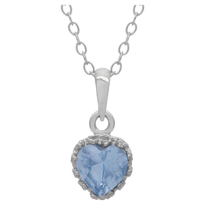 3/4 Tcw Tiara Aquamarine Crown Pendant In Sterling