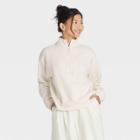 Women's Fleece Quarter Zip Sweatshirt - A New Day Cream